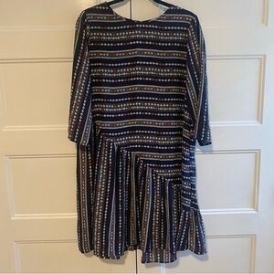 Hayden Los Angeles Women's Navy Blue Mid Sleeve Dress Midi Size Medium